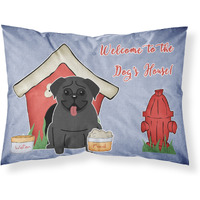 "Caroline's Treasures Dog House Collection Pug Black Fabric Standard Pillowcase BB2760PILLOWCASE, Multicolor"