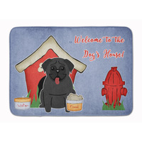 "Caroline's Treasures Dog House Collection Pug Black Floor Mat, 19"" x 27"", Multicolor"