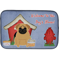 "Caroline's Treasures Dog House Collection Pug Brown Dish Drying Mat, 14 X 21"