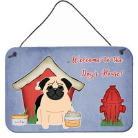 "Caroline's Treasures Dog House Collection Pug Fawn Wall or Door Hanging Prints BB2762DS812, 8"" x 12"""