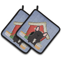 "Caroline's Treasures Dog House Collection French Bulldog Brindle Pair of Pot Holders BB2763PTHD, 7.5HX7.5W, Multicolor"