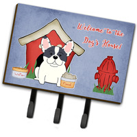 "Caroline's Treasures Dog House Collection French Bulldog Piebald Leash or Key Holder BB2765TH68, Triple, Multicolor"