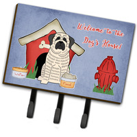 "Caroline's Treasures Dog House Collection Mastiff Brindle White Leash or Key Holder BB2770TH68, Triple, Multicolor"