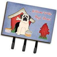 "Caroline's Treasures Dog House Collection Mastiff White Leash or Key Holder BB2771TH68, Triple"