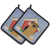 "Caroline's Treasures Dog House Collection Mastiff Pair of Pot Holders BB2772PTHD, 7.5HX7.5W, Multicolor"