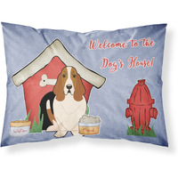 "Caroline's Treasures Dog House Collection Basset Hound Fabric Standard Pillowcase BB2775PILLOWCASE, Multicolor"