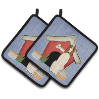 "Caroline's Treasures Dog House Collection Borzoi Pair of Pot Holders BB2777PTHD, 7.5HX7.5W, Multicolor"