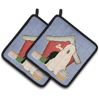 "Caroline's Treasures Dog House Collection South Russian Sheepdog Pair of Pot Holders BB2778PTHD, 7.5HX7.5W, Multicolor"