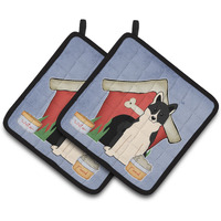 "Caroline's Treasures Dog House Collection Russo-European Laika Spitz Pair of Pot Holders BB2783PTHD, 7.5HX7.5W, Multicolor"