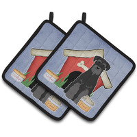 "Caroline's Treasures Dog House Collection Standard Schnauzer black Pair of Pot Holders BB2786PTHD, 7.5HX7.5W, Multicolor"