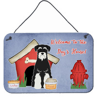 "Caroline's Treasures Dog House Collection Standard Schnauzer Salt and Pepper Wall or Door Hanging Prints BB2787DS812, 8"" x 12"", Multicolor"