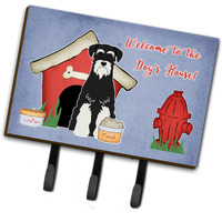 "Caroline's Treasures Dog House Collection Standard Schnauzer Salt and Pepper Leash or Key Holder BB2787TH68, Triple, Multicolor"