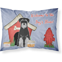 "Caroline's Treasures Dog House Collection Schnauzer Black Grey Fabric Standard Pillowcase BB2788PILLOWCASE, Multicolor"
