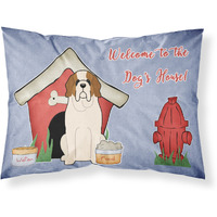 "Caroline's Treasures Dog House Collection Saint Bernard Fabric Standard Pillowcase BB2789PILLOWCASE, Multicolor"