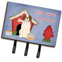 "Caroline's Treasures Dog House Collection Saint Bernard Leash or Key Holder BB2789TH68, Triple"