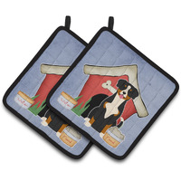 "Caroline's Treasures Dog House Collection Entlebucher Pair of Pot Holders BB2792PTHD, 7.5HX7.5W, Multicolor"
