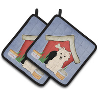 "Caroline's Treasures Dog House Collection Westie Pair of Pot Holders BB2796PTHD, 7.5HX7.5W, Multicolor"