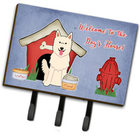 "Caroline's Treasures Dog House Collection White German Shepherd Leash or Key Holder BB2799TH68, Triple"