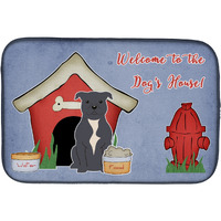 "Caroline's Treasures Dog House Collection Staffordshire Bull Terrier Blue Dish Drying Mat, 14"" x 21"""