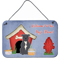 "Caroline's Treasures Dog House Collection Staffordshire Bull Terrier Blue Wall or Door Hanging Prints BB2800DS812, 8"" x 12"""