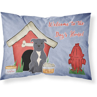 "Caroline's Treasures Dog House Collection Staffordshire Bull Terrier Blue Fabric Standard Pillowcase BB2800PILLOWCASE, Multicolor"
