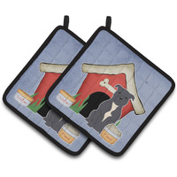 "Caroline's Treasures Dog House Collection Staffordshire Bull Terrier Blue Pair of Pot Holders BB2800PTHD, 7.5HX7.5W, Multicolor"