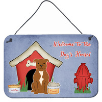 "Caroline's Treasures Dog House Collection Staffordshire Bull Terrier Brown Wall or Door Hanging Prints BB2801DS812, 8"" x 12"""