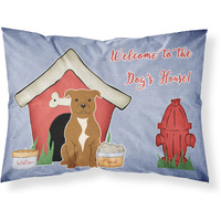"Caroline's Treasures Dog House Collection Staffordshire Bull Terrier Brown Fabric Standard Pillowcase BB2801PILLOWCASE, Multicolor"