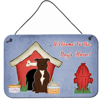 "Caroline's Treasures Dog House Collection Staffordshire Bull Terrier Chocolate Wall or Door Hanging Prints BB2802DS812, 8"" x 12"""