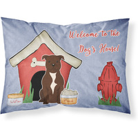 Caroline's Treasures Dog House Collection Staffordshire Bull Terrier Chocolate Fabric Standard Pillowcase BB2802PILLOWCASE
