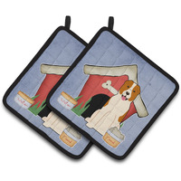 "Caroline's Treasures Dog House Collection Central Asian Shepherd Dog Pair of Pot Holders BB2803PTHD, 7.5HX7.5W, Multicolor"
