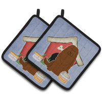 "Caroline's Treasures Dog House Collection Caucasian Shepherd Dog Pair of Pot Holders BB2804PTHD, 7.5HX7.5W, Multicolor"