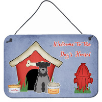 "Caroline's Treasures Dog House Collection Miniature Schanuzer Black Silver Wall or Door Hanging Prints BB2806DS812, 8"" x 12"", Multicolor"