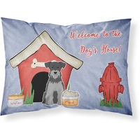 "Caroline's Treasures Dog House Collection Miniature Schanuzer Black Silver Fabric Standard Pillowcase BB2806PILLOWCASE, Multicolor"