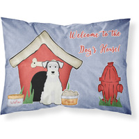"Caroline's Treasures Dog House Collection Miniature Schanuzer White Fabric Standard Pillowcase BB2807PILLOWCASE, Multicolor"