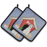 "Caroline's Treasures Dog House Collection Miniature Schanuzer White Pair of Pot Holders BB2807PTHD, 7.5HX7.5W, Multicolor"