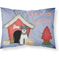 "Caroline's Treasures Dog House Collection Miniature Schanuzer Salt and Pepper Fabric Standard Pillowcase BB2808PILLOWCASE, Multicolor"