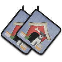 "Caroline's Treasures Dog House Collection Miniature Schanuzer Salt & Pepper Pair of Pot Holders BB2808PTHD, 7.5HX7.5W, Multicolor"