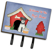 "Caroline's Treasures Dog House Collection Miniature Schanuzer Salt and Pepper Leash or Key Holder BB2808TH68, Triple"