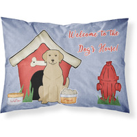 "Caroline's Treasures Dog House Collection Yellow Labrador Fabric Standard Pillowcase BB2809PILLOWCASE, Multicolor"