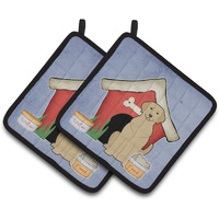 "Caroline's Treasures Dog House Collection Yellow Labrador Pair of Pot Holders BB2809PTHD, 7.5HX7.5W, Multicolor"