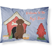 "Caroline's Treasures Dog House Collection Chocolate Labrador Fabric Standard Pillowcase BB2810PILLOWCASE, Multicolor"