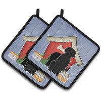 "Caroline's Treasures Dog House Collection black Labrador Pair of Pot Holders BB2811PTHD, 7.5HX7.5W, Multicolor"