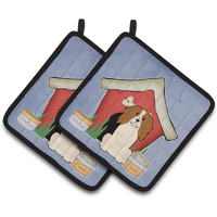 "Caroline's Treasures Dog House Collection Cavalier Spaniel Pair of Pot Holders BB2812PTHD, 7.5HX7.5W, Multicolor"