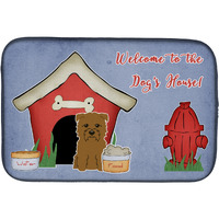 "Caroline's Treasures Dog House Collection Glen of Imal Tan Dish Drying Mat, 14"" x 21"""
