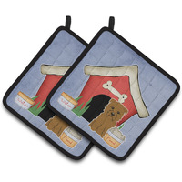 "Caroline's Treasures Dog House Collection Glen of Imal Tan Pair of Pot Holders BB2814PTHD, 7.5HX7.5W, Multicolor"