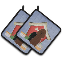"Caroline's Treasures Dog House Collection Irish Water Spaniel Pair of Pot Holders BB2817PTHD, 7.5HX7.5W, Multicolor"
