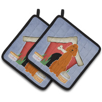 "Caroline's Treasures Dog House Collection Irish Setter Pair of Pot Holders BB2818PTHD, 7.5HX7.5W, Multicolor"