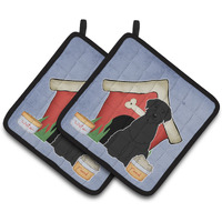 "Caroline's Treasures Dog House Collection Giant Schnauzer Pair of Pot Holders BB2820PTHD, 7.5HX7.5W, Multicolor"