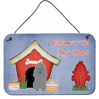 "Caroline's Treasures Dog House Collection Poodle Silver Wall or Door Hanging Prints BB2822DS812, 8"" x 12"""